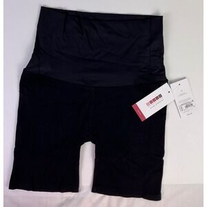Isabel by Ingrid & Isabel Maternity Ribbed High Waist Bike Shorts Black XL NWT